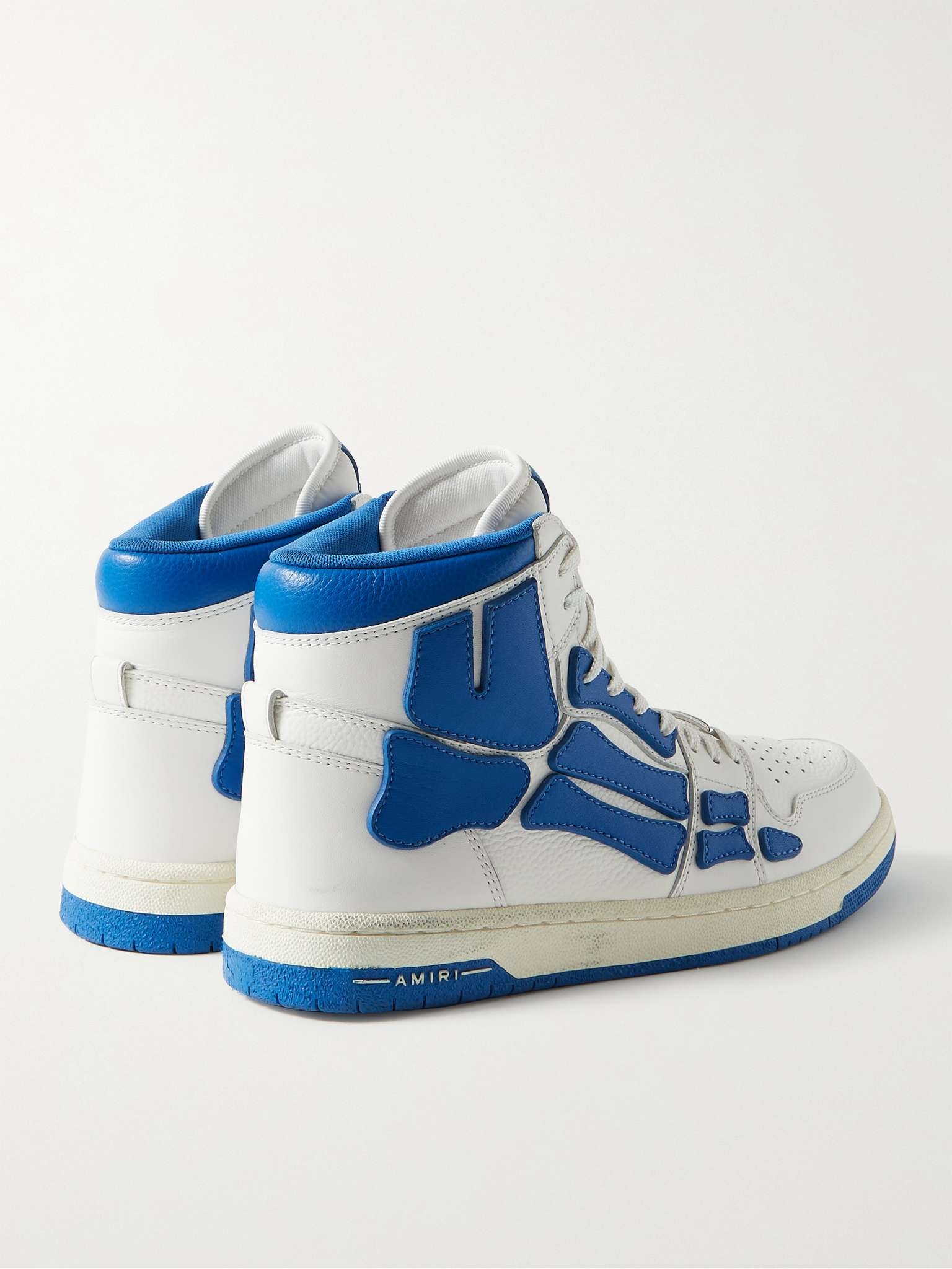 Skel-Top Colour-Block Leather High-Top Sneakers - 5