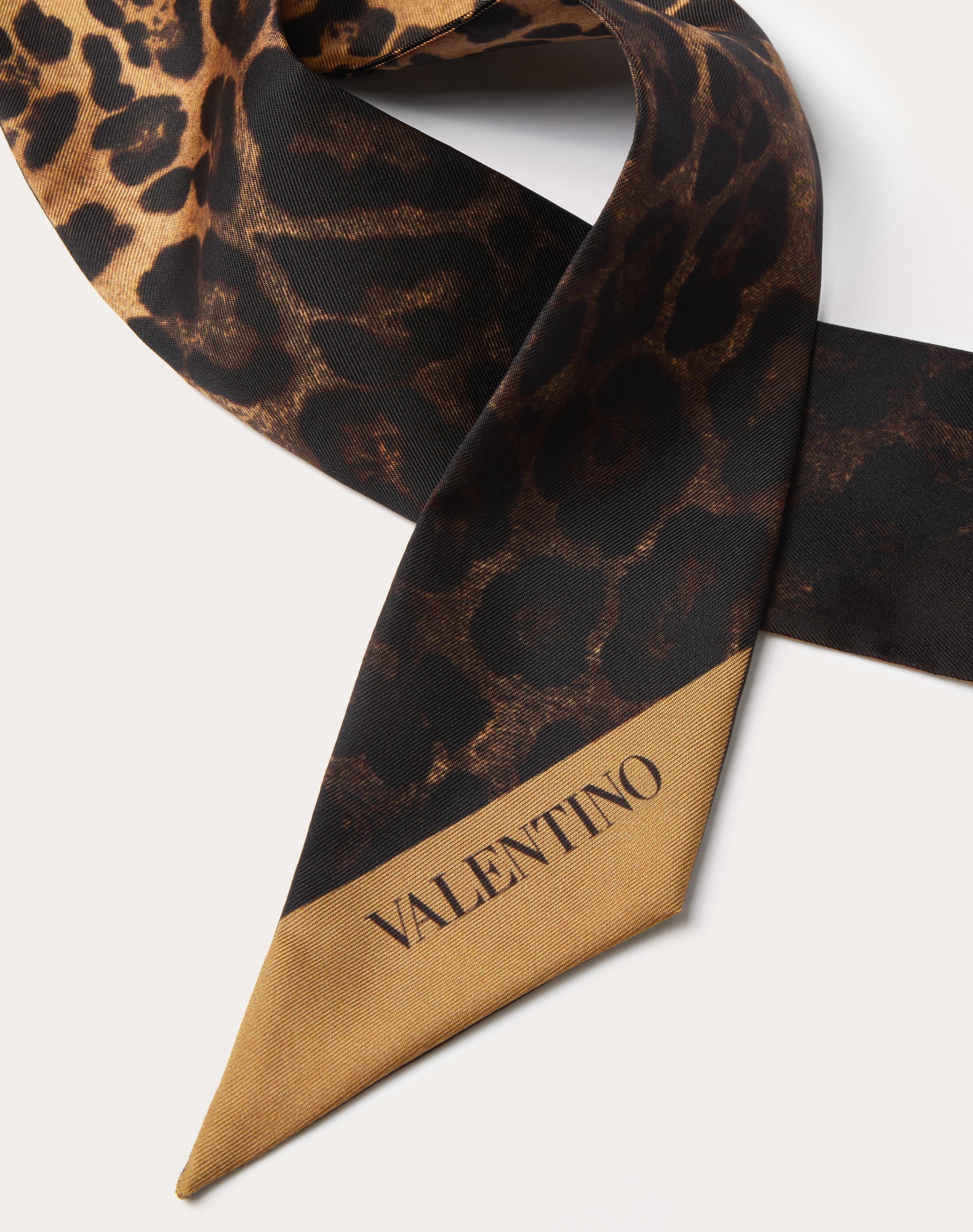 SILK BANDEAU SCARF WITH ANIMALIER PRINT - 2