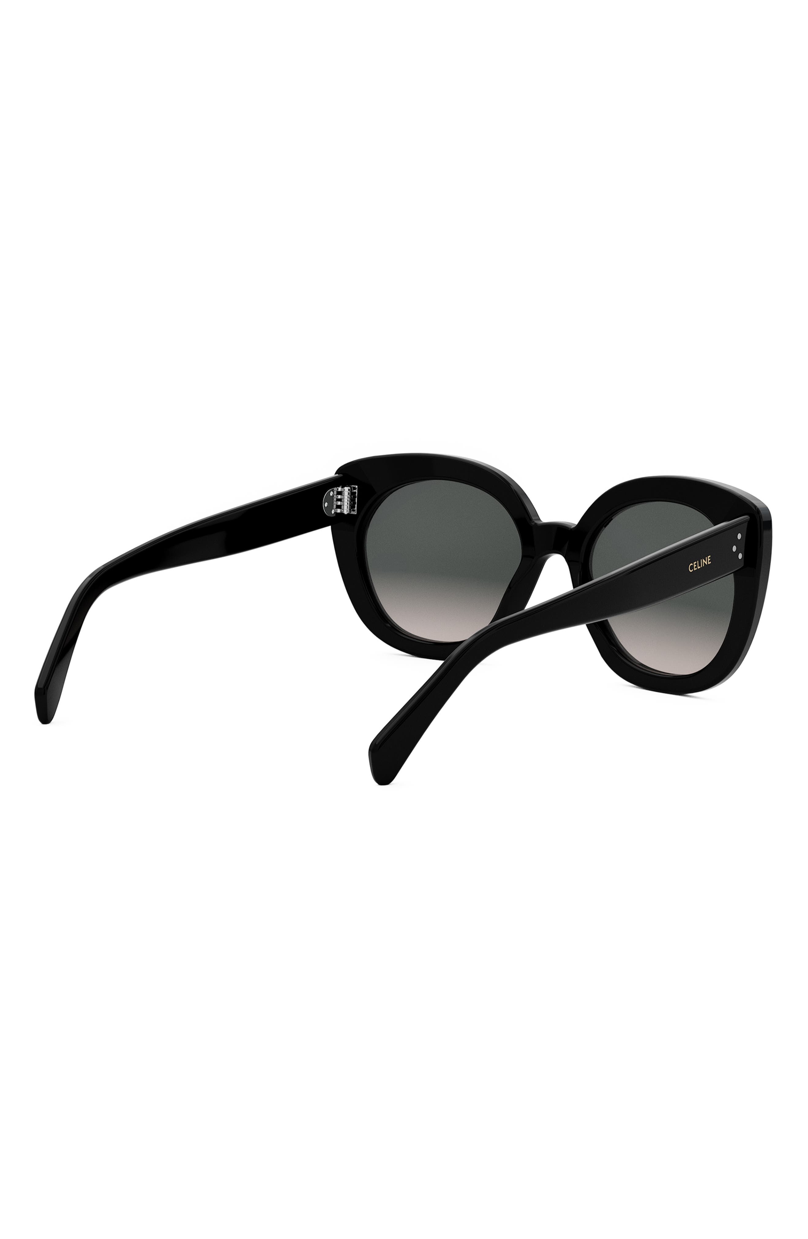 CELINE Bold 3 Dots 56mm Butterfly Sunglasses in Shiny Black /Gradient Brown at Nordstrom - 8