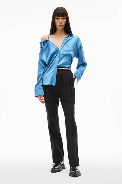 Alexander Wang LOGO ELASTIC PLEATED PANT IN COTTON outlook