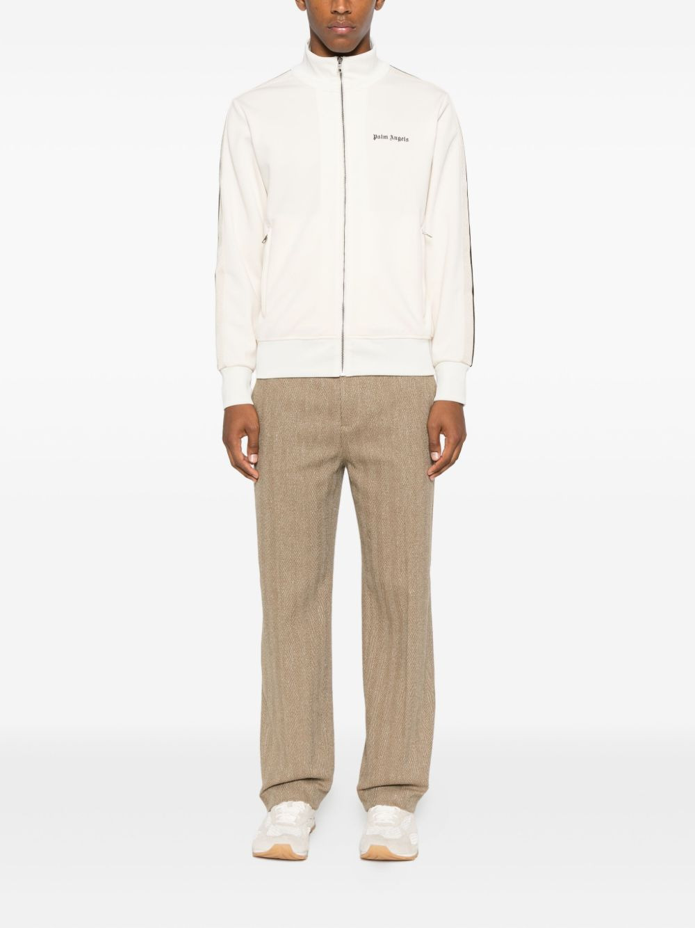 stripe-detail zip-up sweatshirt - 2