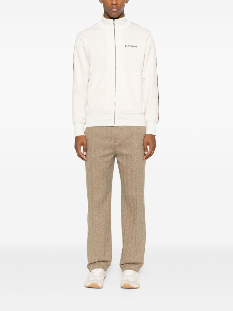 Palm Angels stripe-detail zip-up sweatshirt outlook