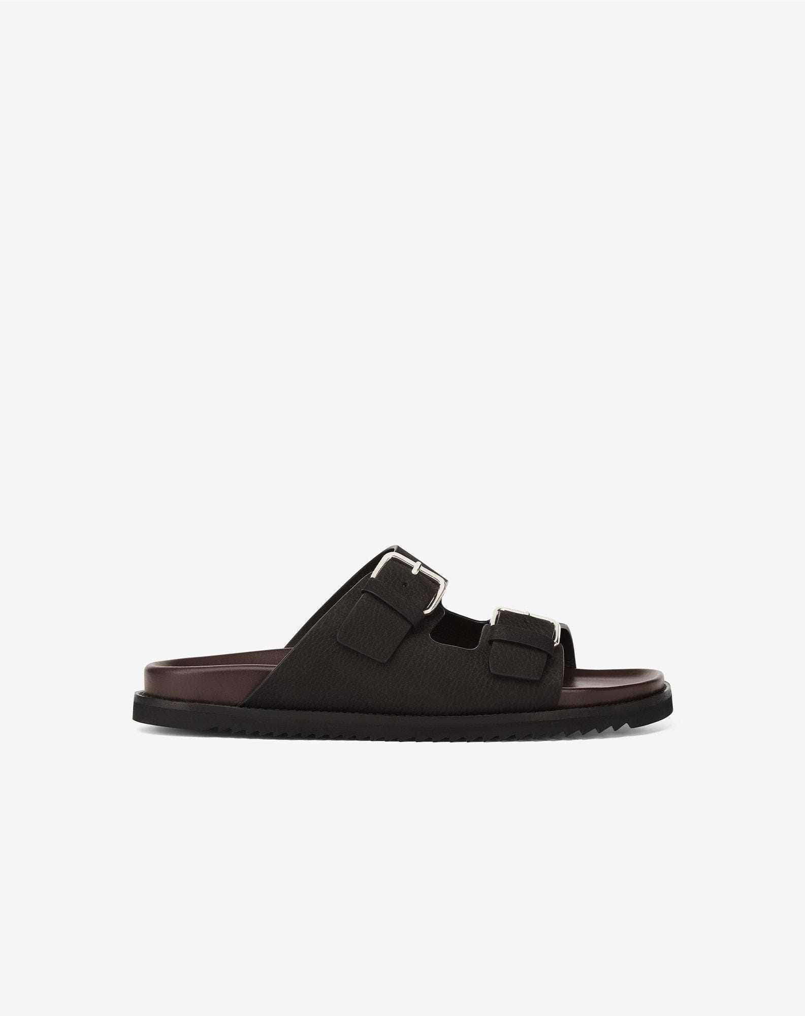 Black leather sandals - 1