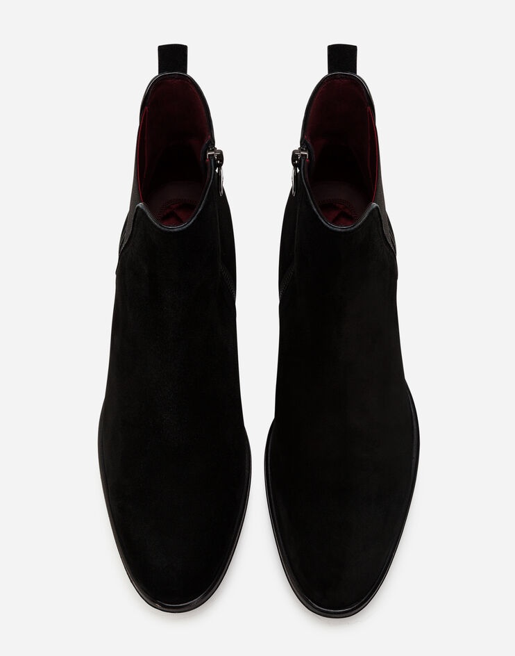 Velvet calfskin chelsea boots - 4