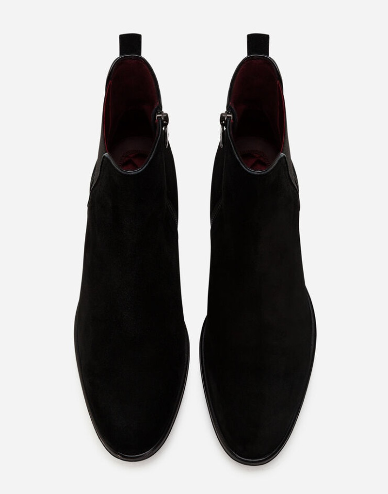 Velvet calfskin chelsea boots 4