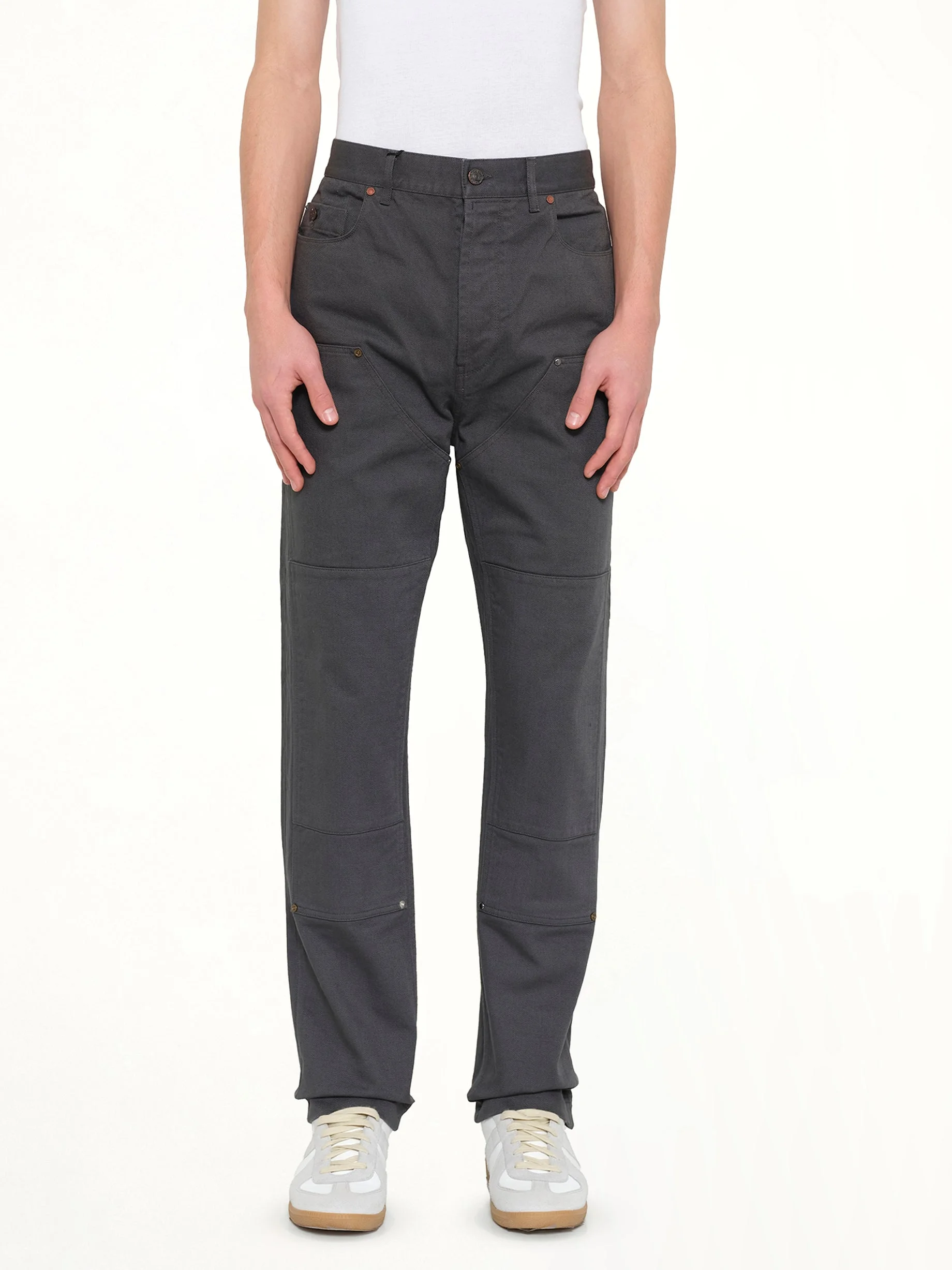 Patch Pants in Anth - 1