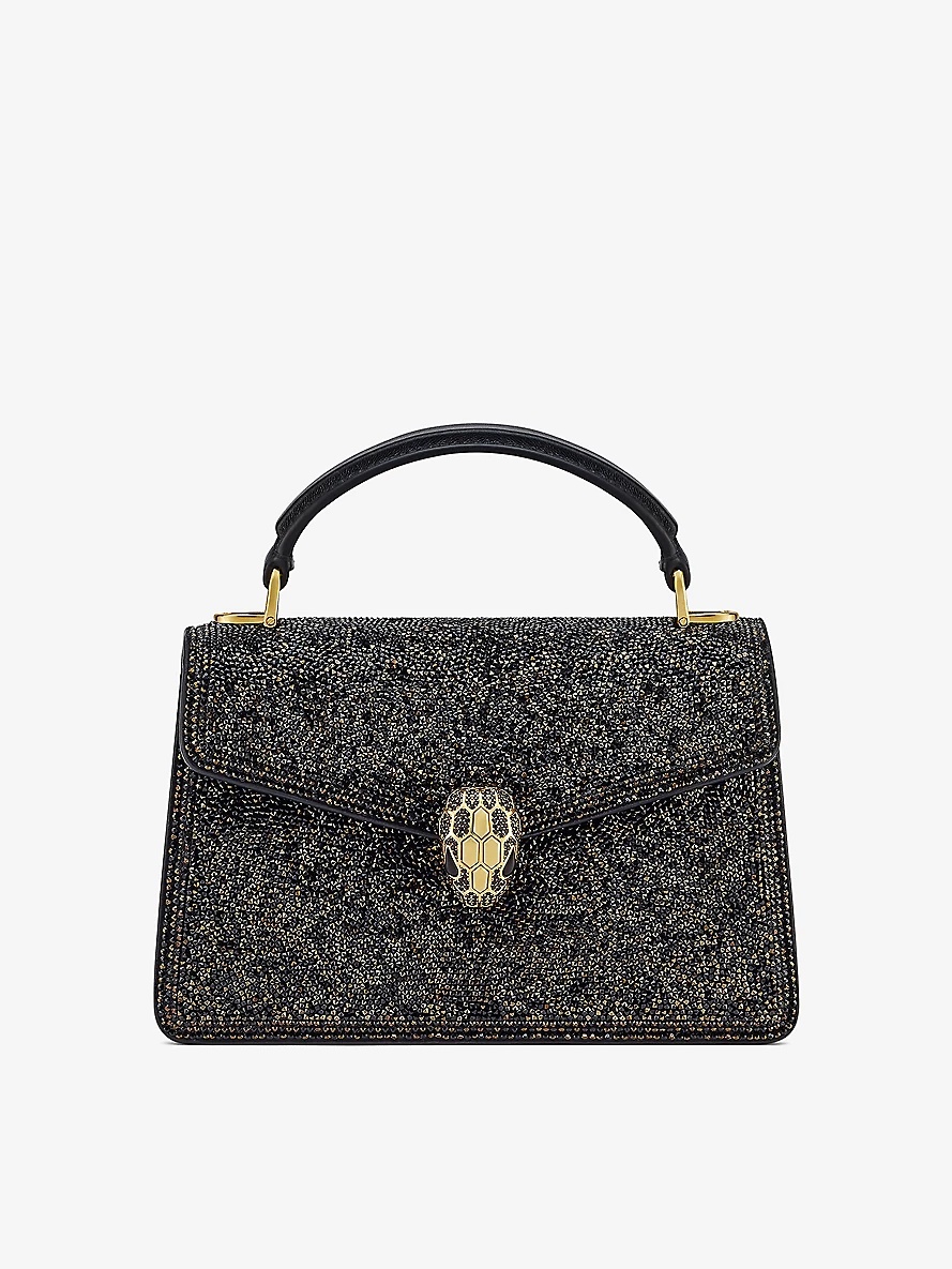 Serpenti Forever suede top-handle bag - 1