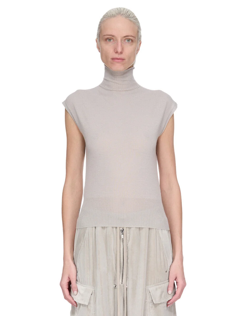 high-neck sleeveless sweater - 1