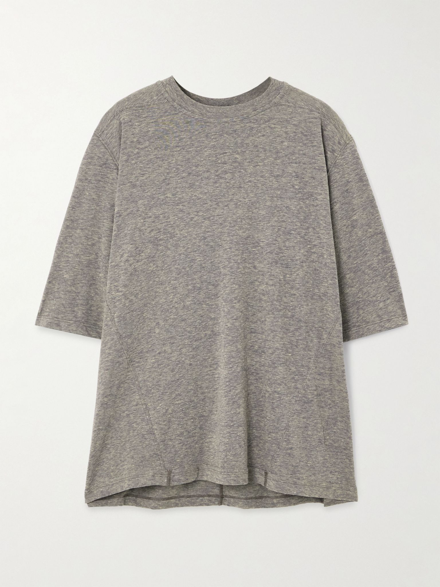 Walrus paneled cotton-jersey T-shirt Gray - 1