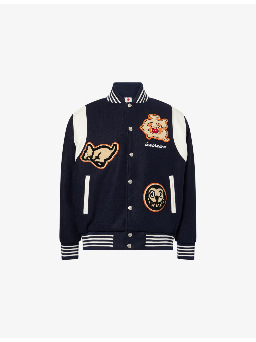 Collegiate Patch Brushed-Fleece Varsity Jacket - 1