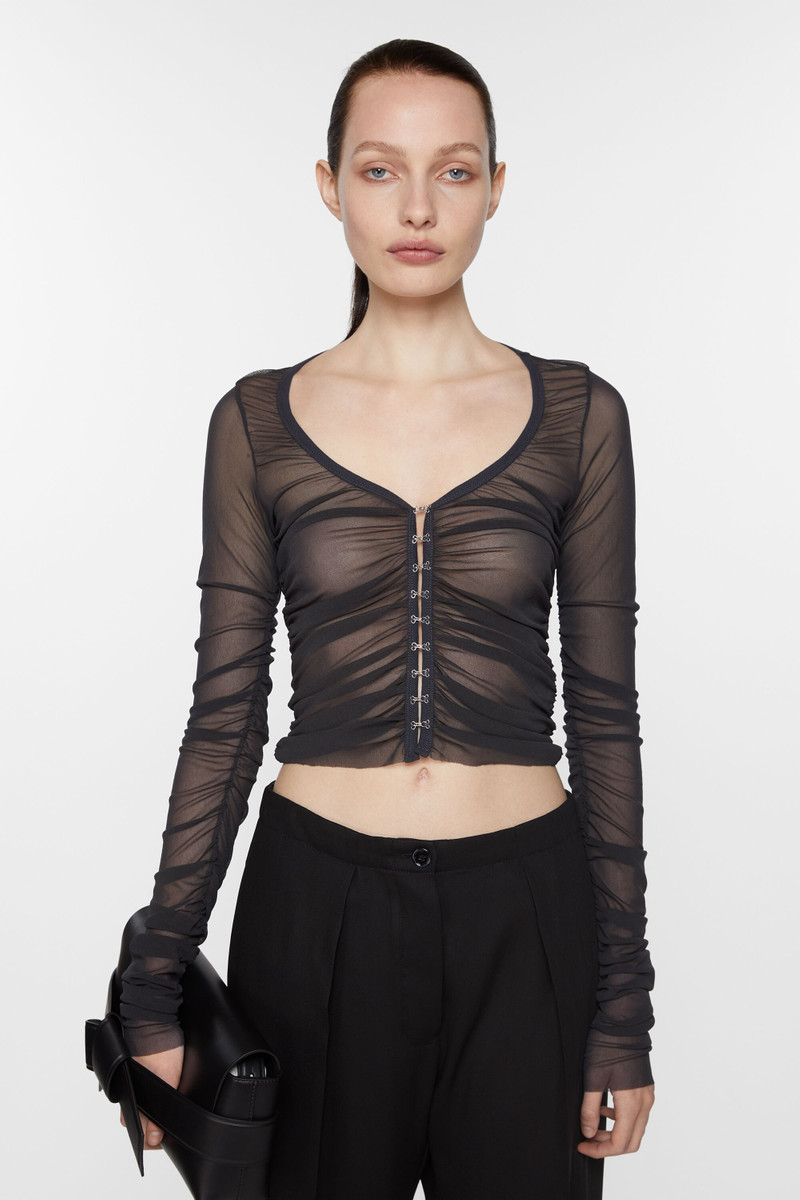Acne Studios Mesh blouse - Anthracite grey outlook