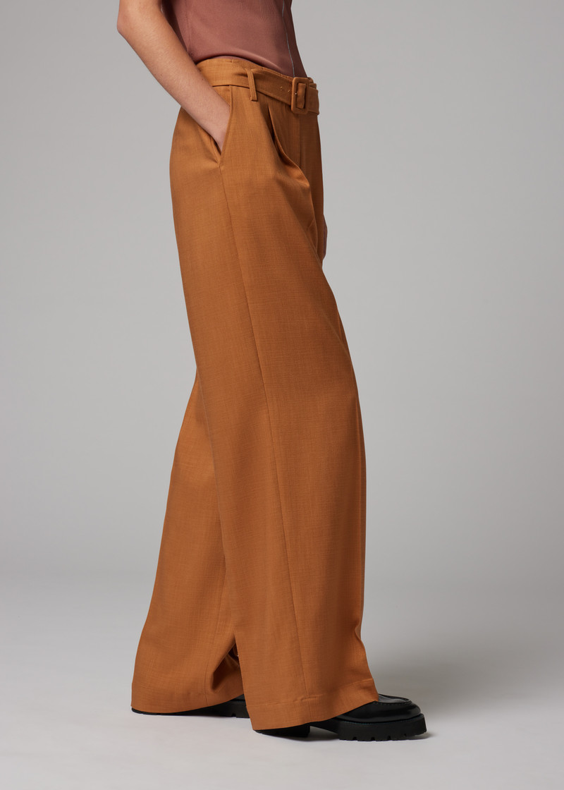 Women's Tan Textured Bootcut Trousers 5
