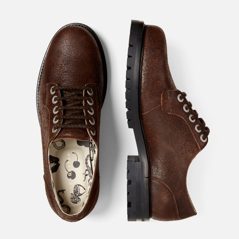 Lennon Brown Cracked Derby - Men's 5