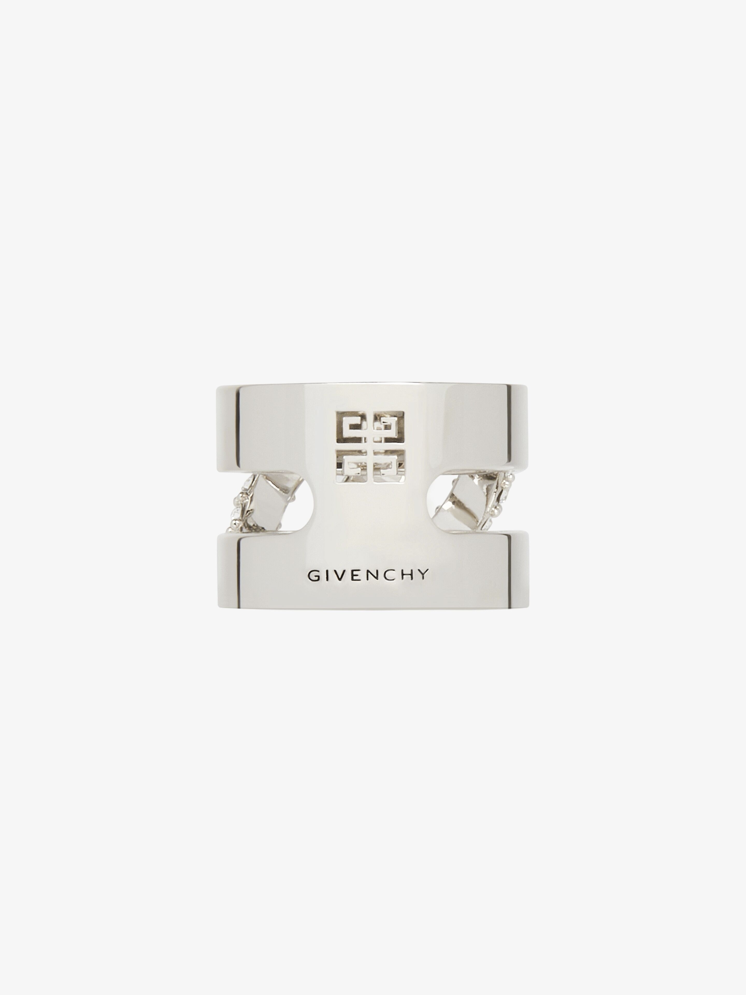 STITCH RING IN METAL WITH CRYSTALS - 4