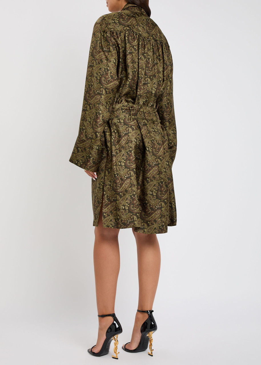 Yves Saint Laurent Paisley Silk-twill Midi Dress - 3