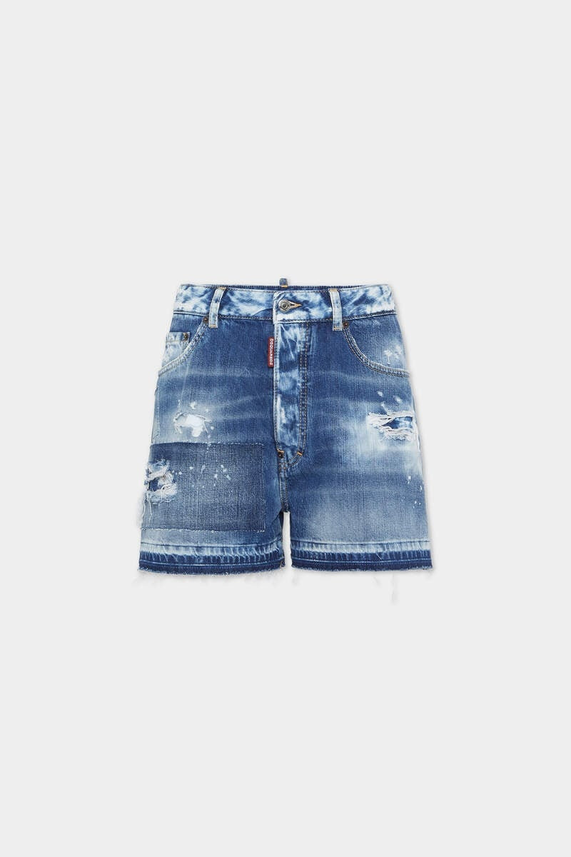 MEDIUM RIPPED WASH BAGGY SHORTS 1