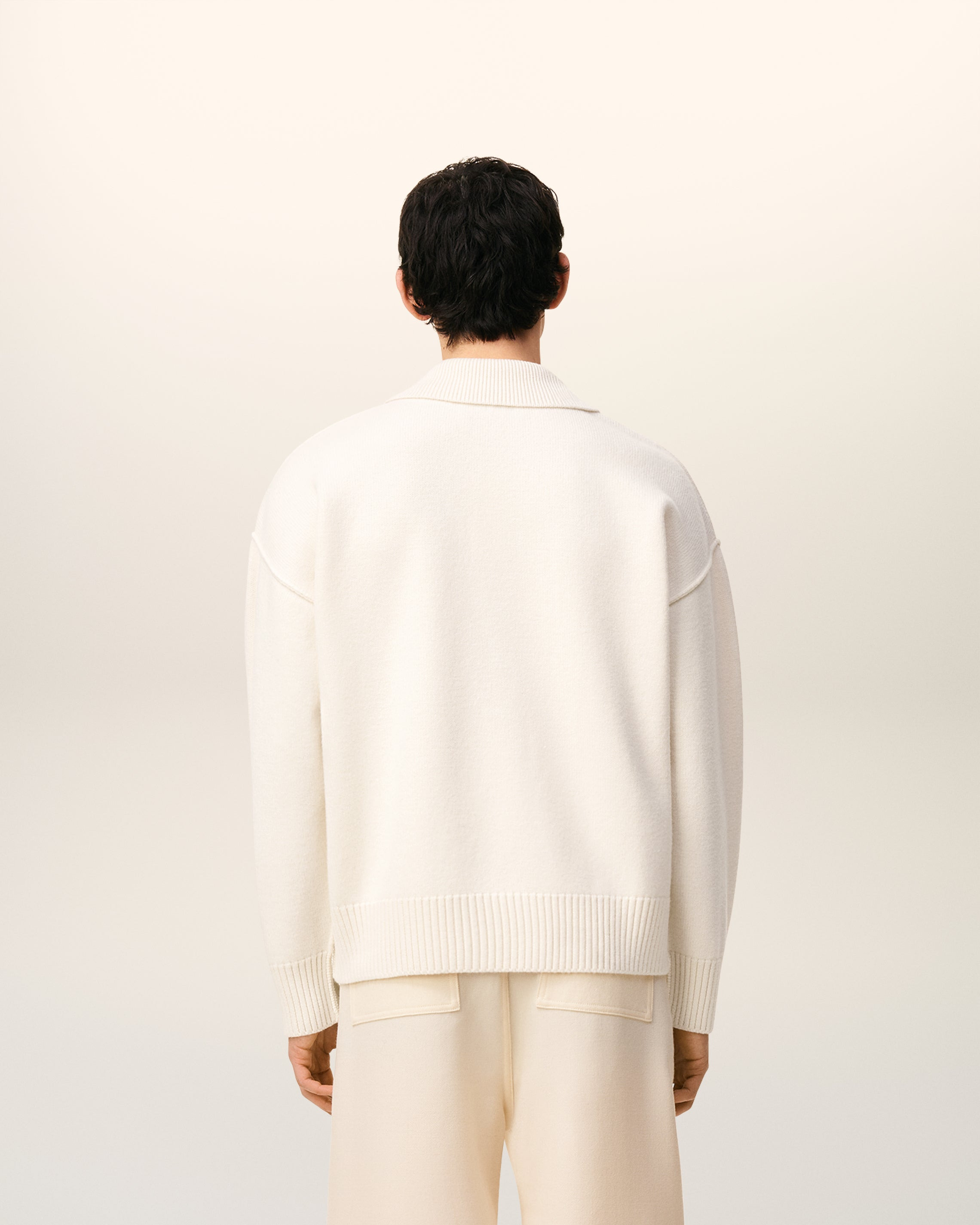WHITE WOOL AMI DE COEUR POLO - 5