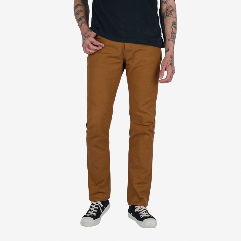 Iron Heart IH-555D 17oz Duck Super Slim Cut Jeans - Brown outlook