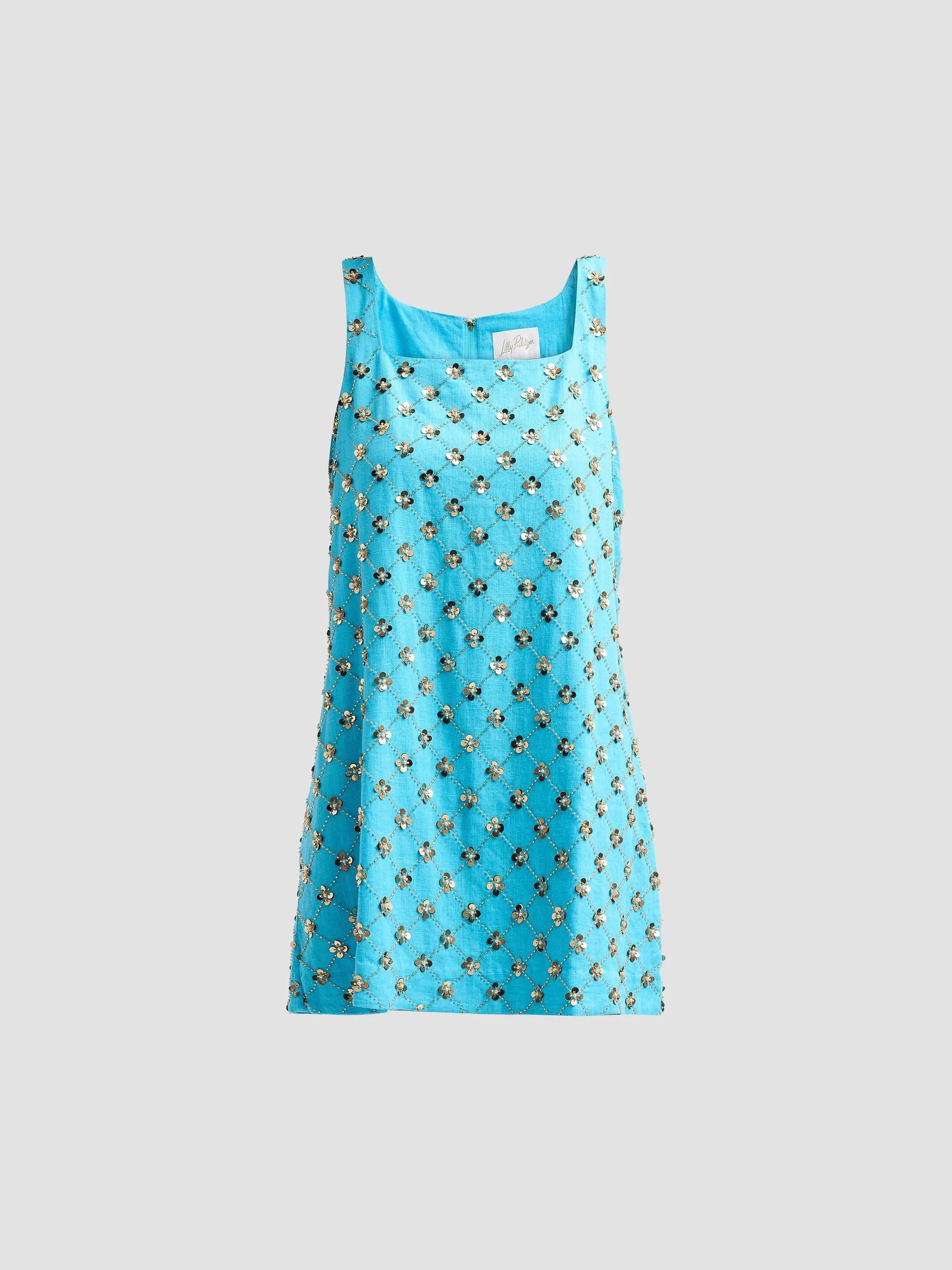Women's Tamala Beaded Sequin Shift Dress - Turquoise Tide - 1