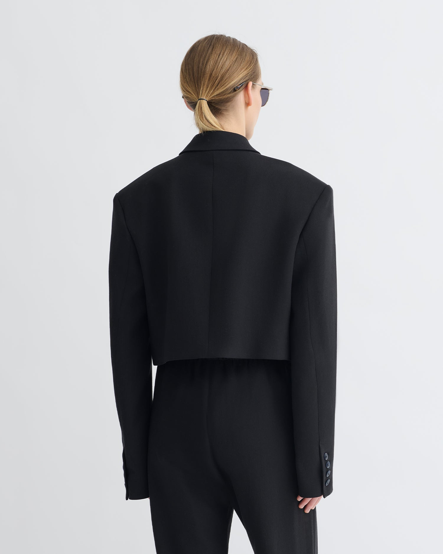 Cropped Crepe Twill Blazer - 3