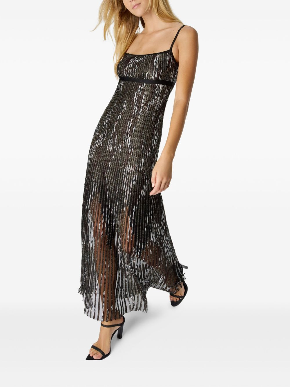 metallic-threading maxi dress - 4