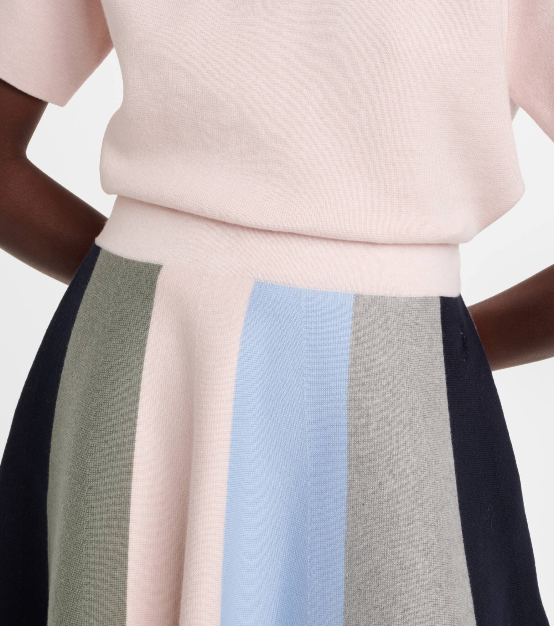 Colorblocked cotton and cashmere miniskirt - 4
