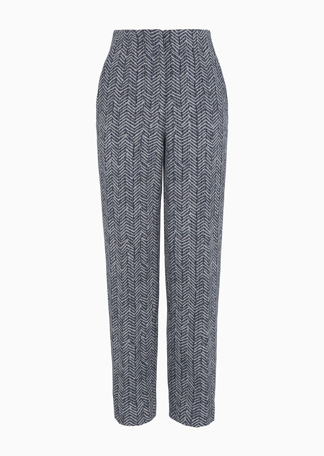 Tuxedo trousers in virgin wool chevron gabardine - 1