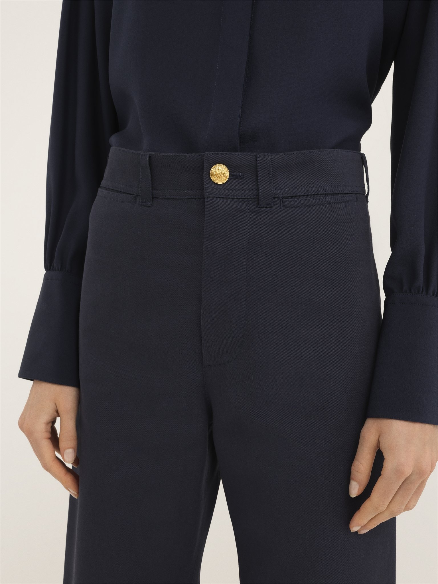 CROPPED FLARED PANTS IN COTTON GABARDINE - 6