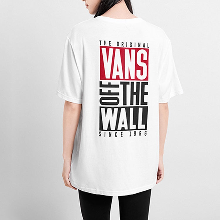 Vans Alphabet Printing Short Sleeve Couple Style White VN0A4MM5WHT - 4