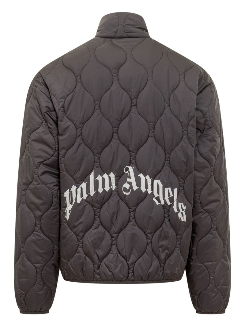 Palm Angels curved logo quilted jacket outlook