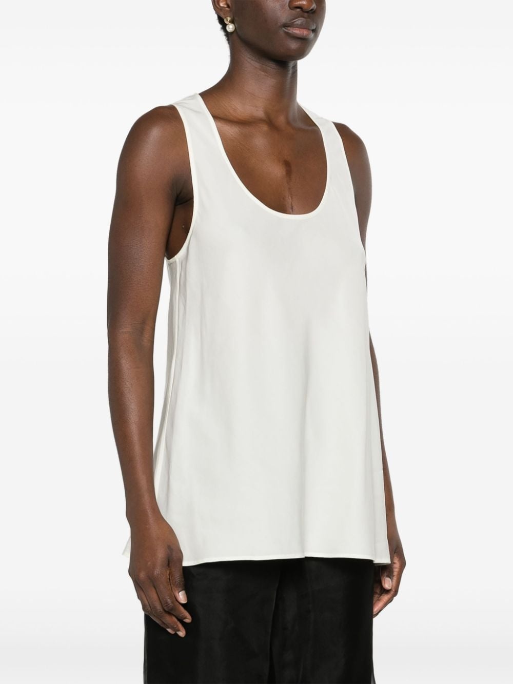 scoop-neck satin tank top - 3