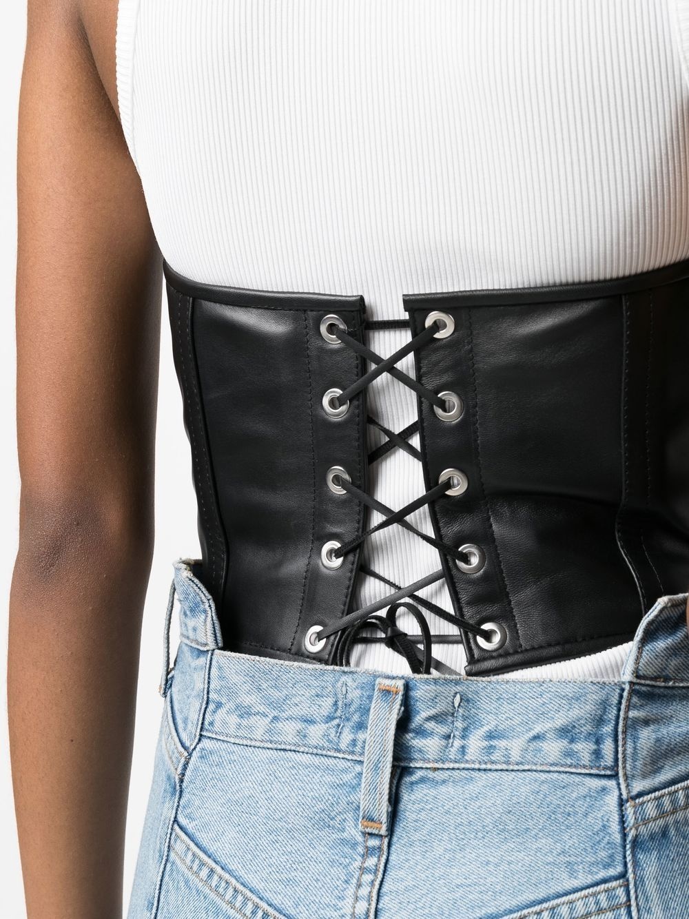 lace-up corset top - 5
