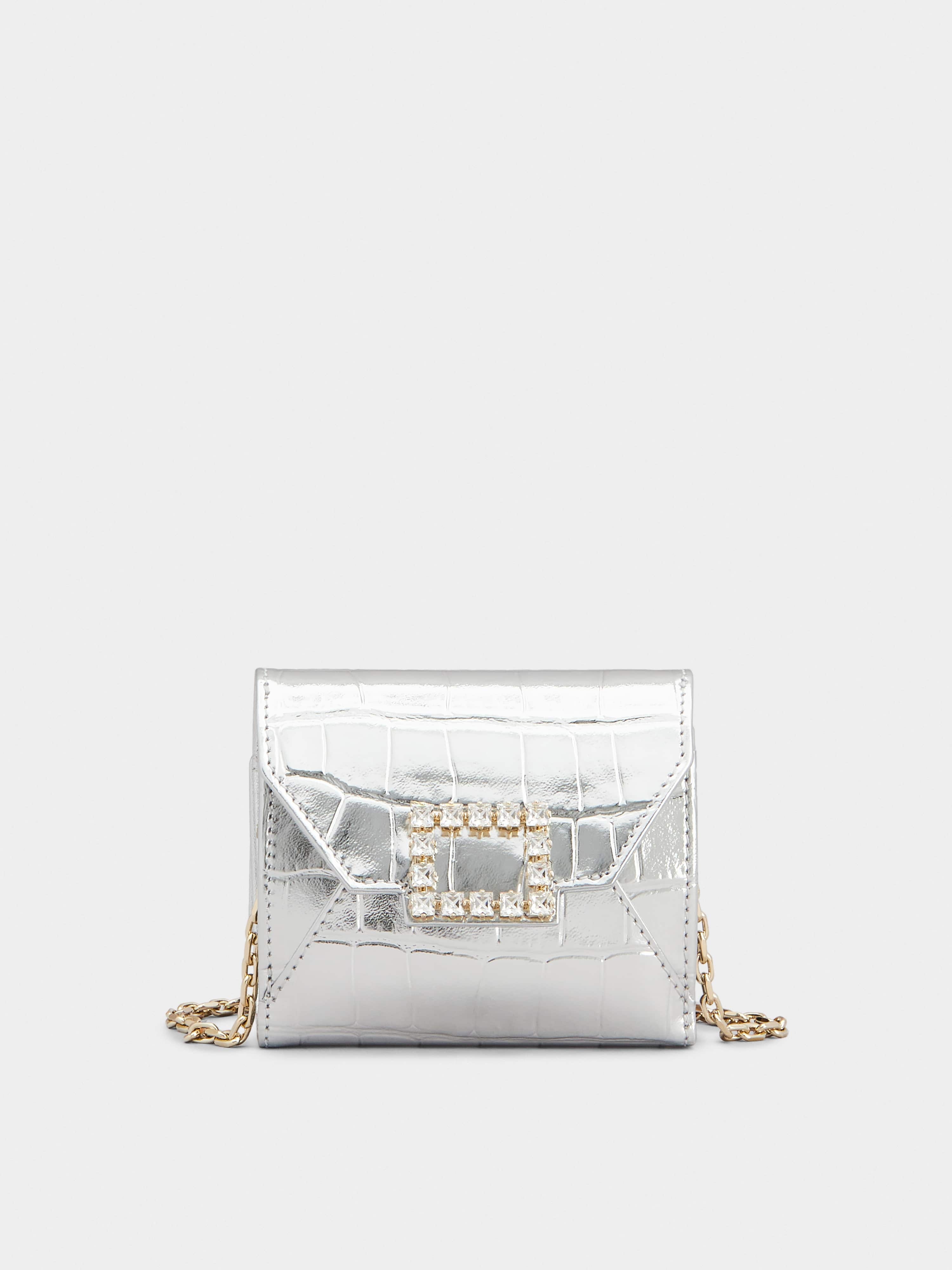 Très Vivier Strass Buckle Mini Wallet in Leather - 1