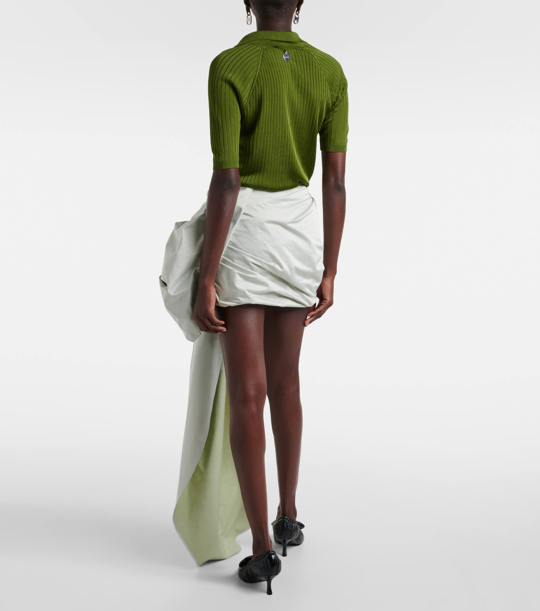 Bow-detail draped miniskirt - 3