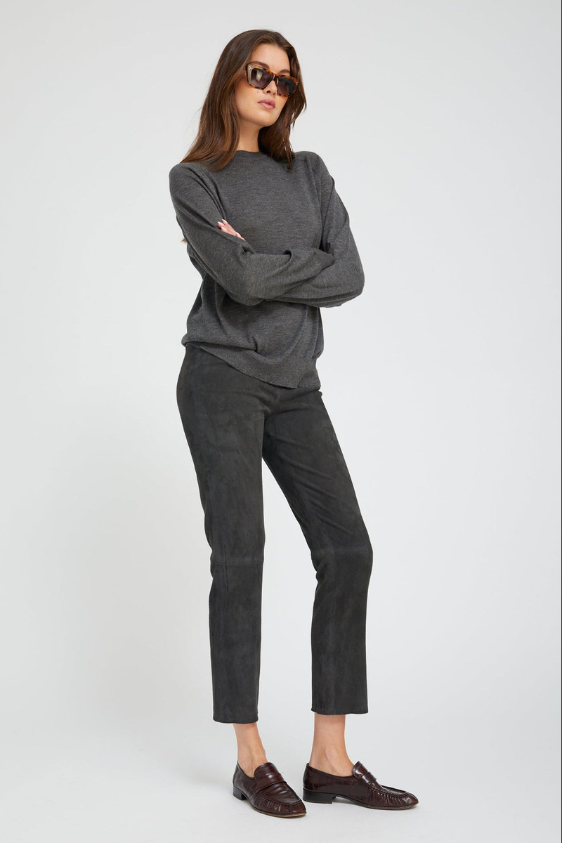 SPRWMN CHARCOAL CASHMERE BOYFRIEND TEE outlook