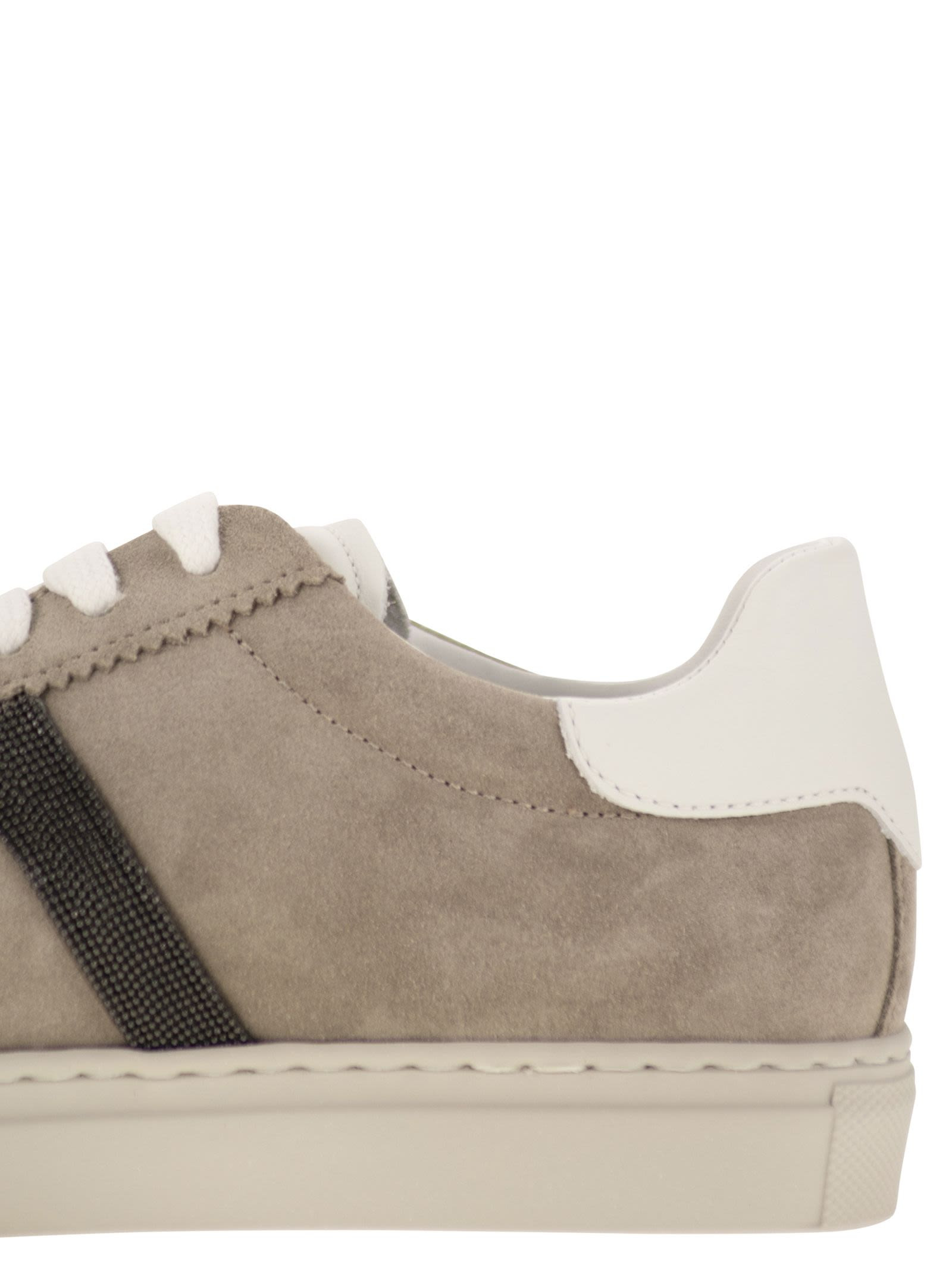 Brunello Cucinelli Women Suede Trainers With Precious Detailing - 7