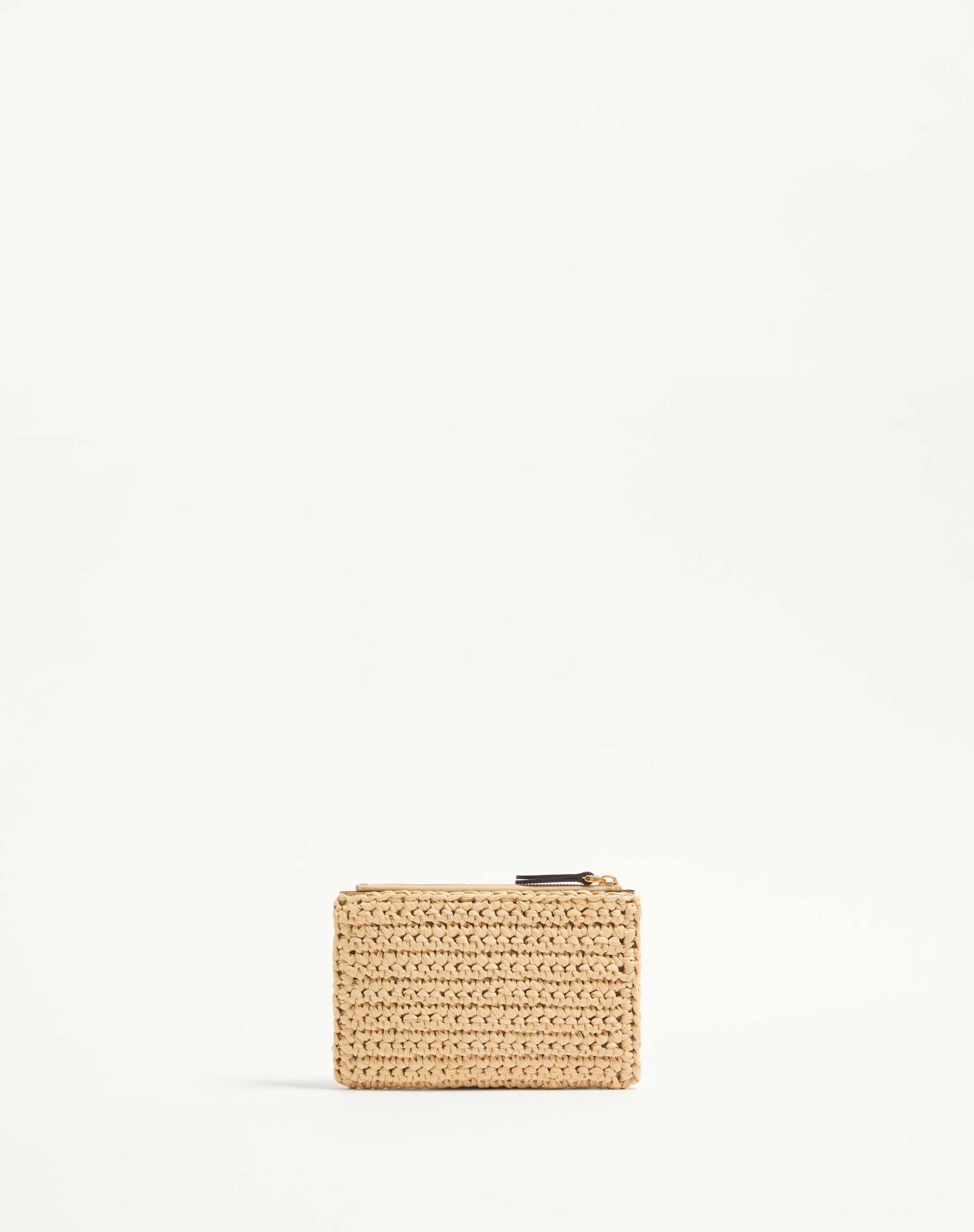 VALENTINO GARAVANI VIVA SUPERSTAR SYNTHETIC RAFFIA POUCH - 4