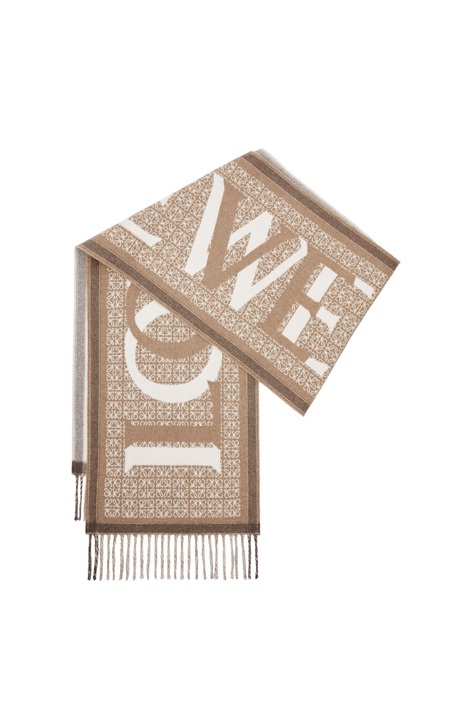 Love jacquard scarf in wool and cashmere - 4