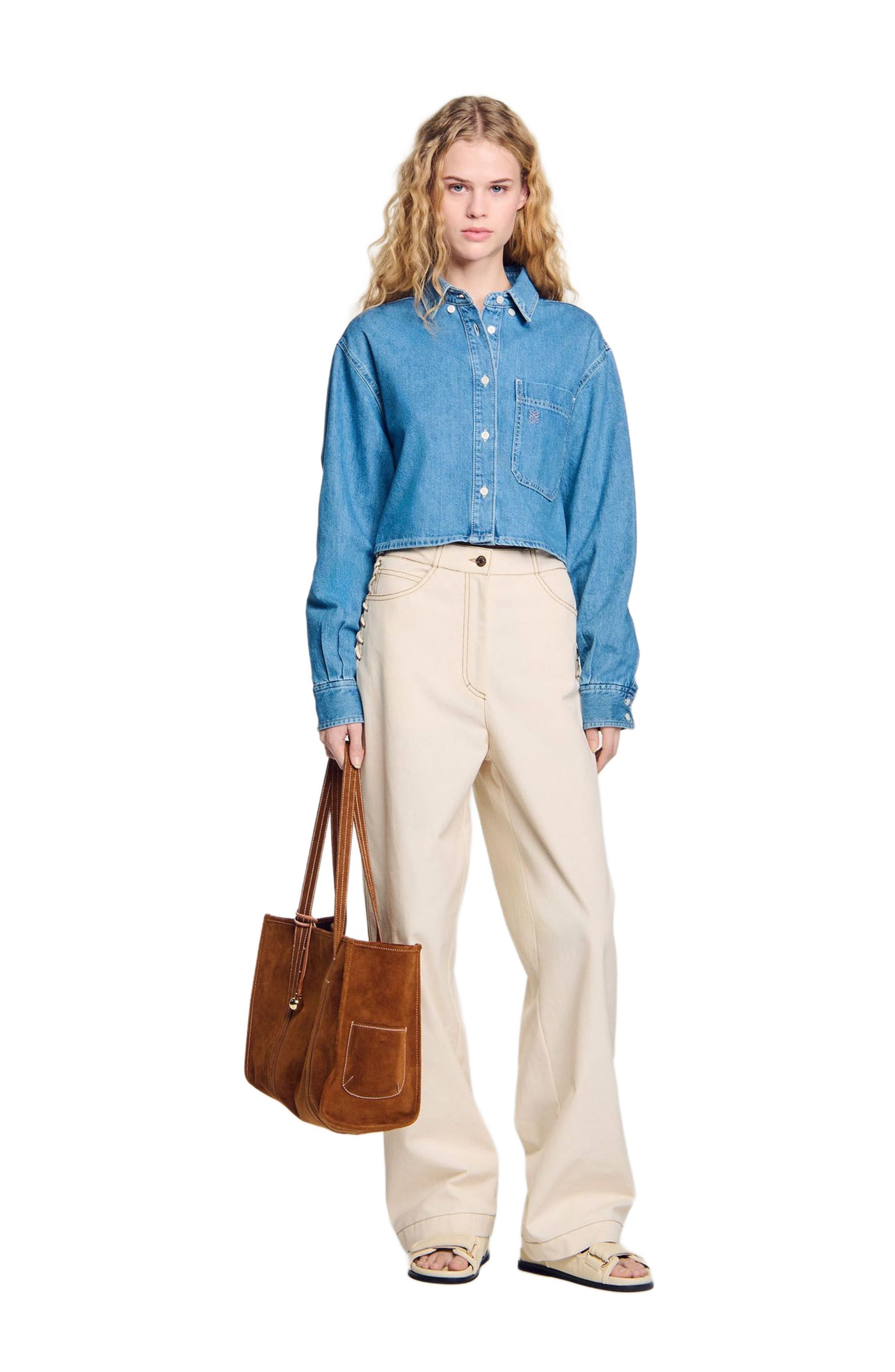 SANDRO Lace-up jeans at Nordstrom - 1