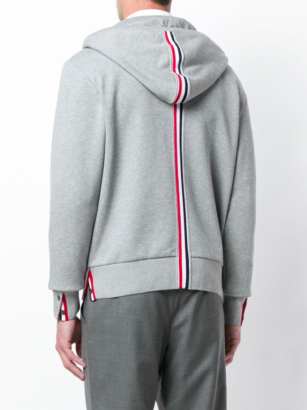 Center-Back Stripe Zip-Up Hoodie - 4