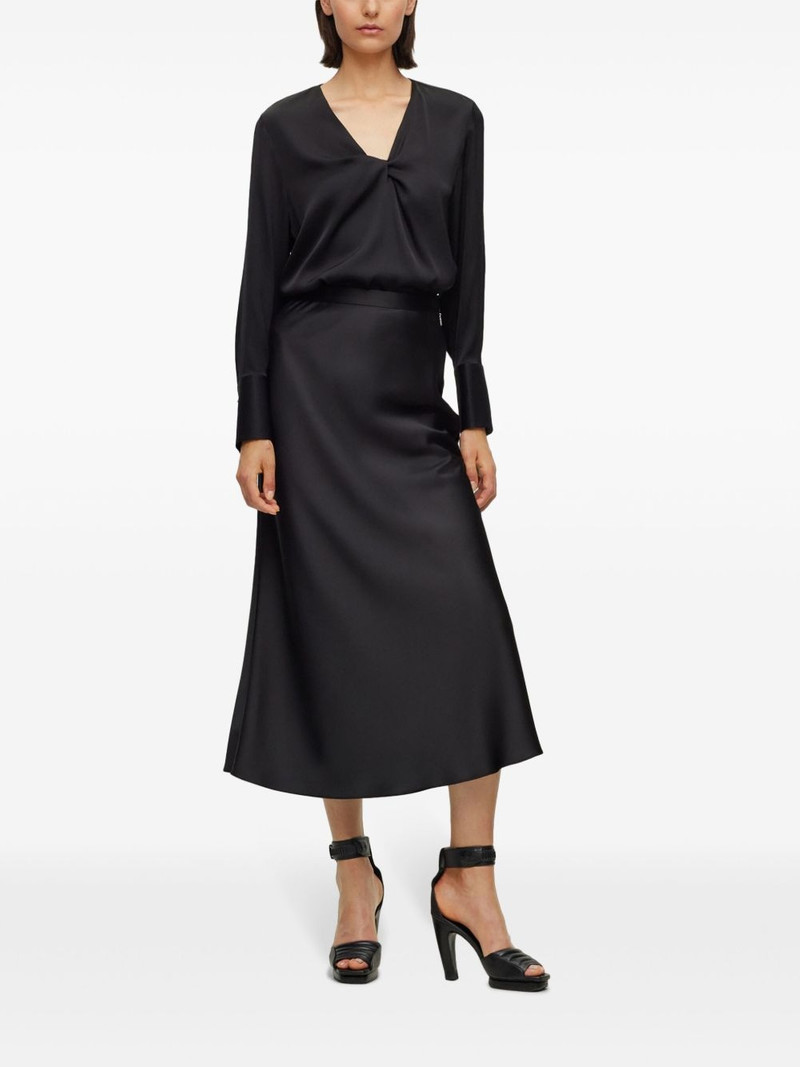 BOSS twist-detailing silk blouse outlook
