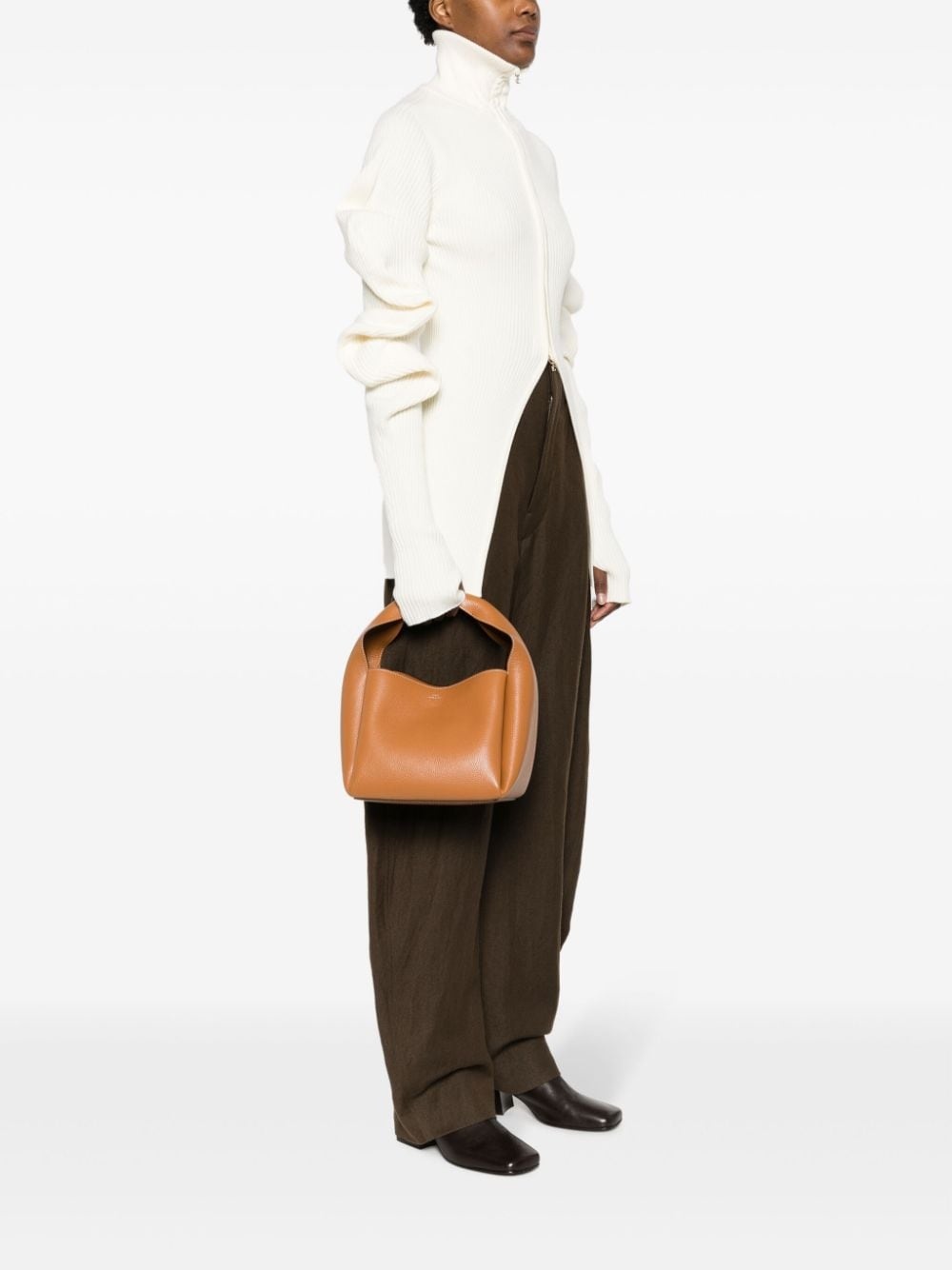 Bucket leather tote bag - 2