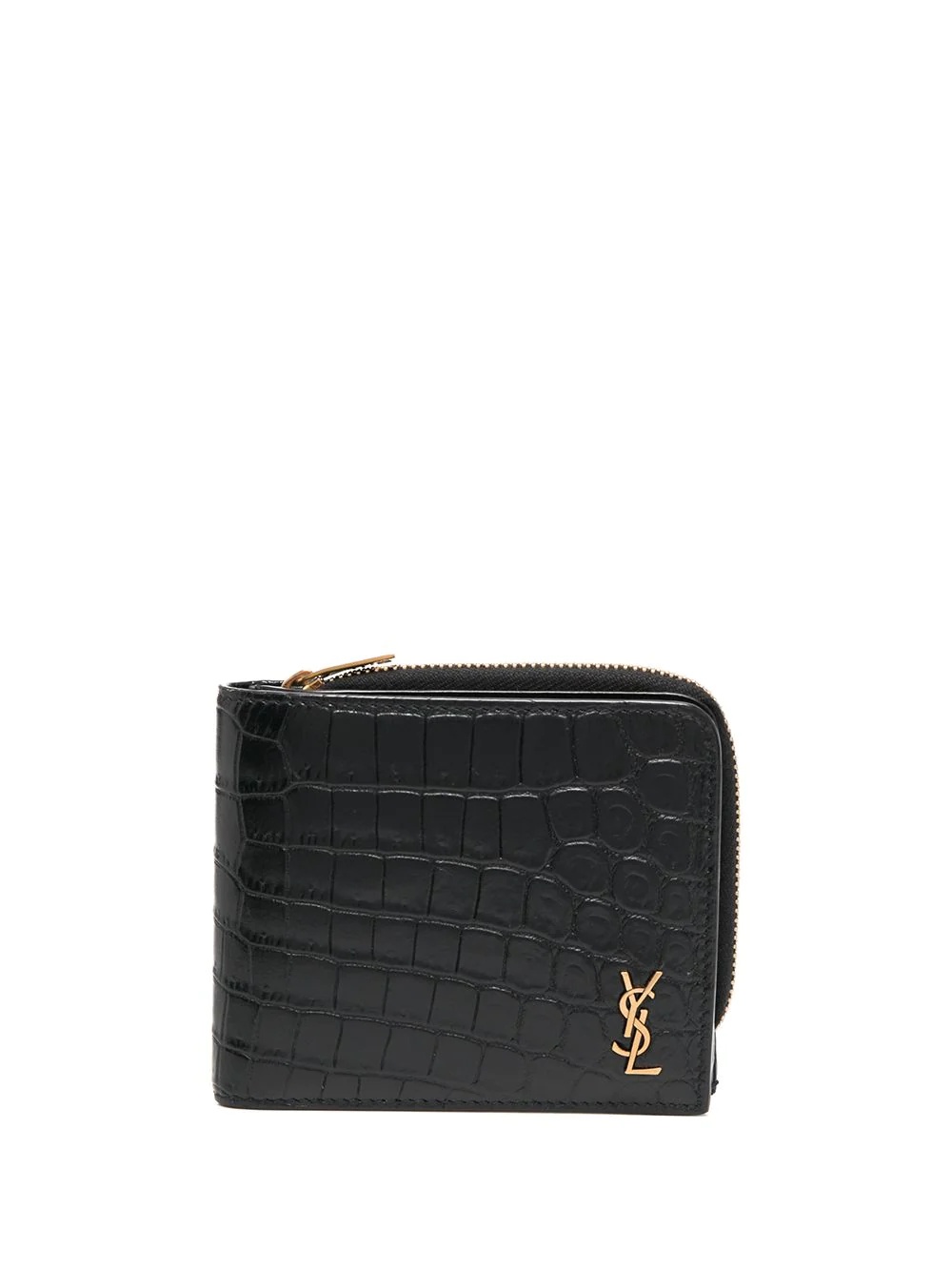 embossed YSL logo wallet - 1