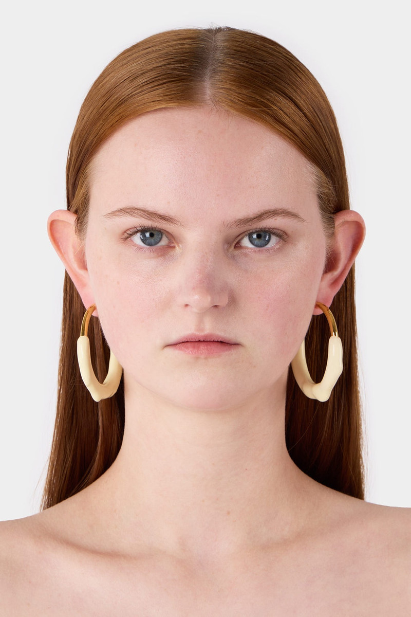 SUNNEI RUBBERIZED HOOP EARRINGS GOLD / cream outlook
