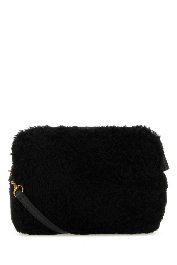 Anya Hindmarch Black shearling mini Eyes cross body bag | gebnegozionline |  REVERSIBLE