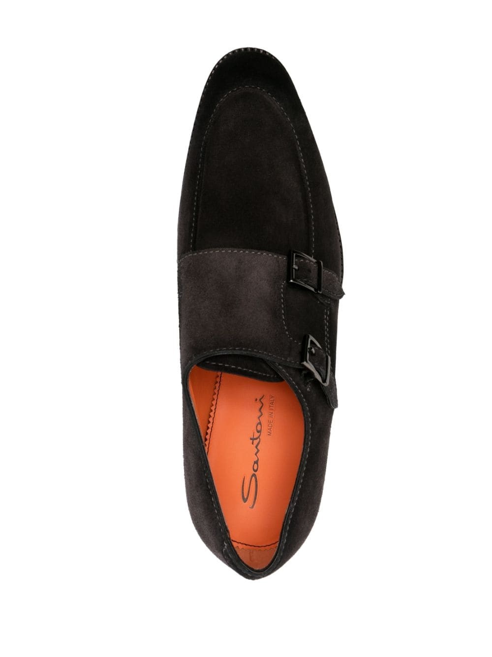 double-buckle suede monk shoes - 4