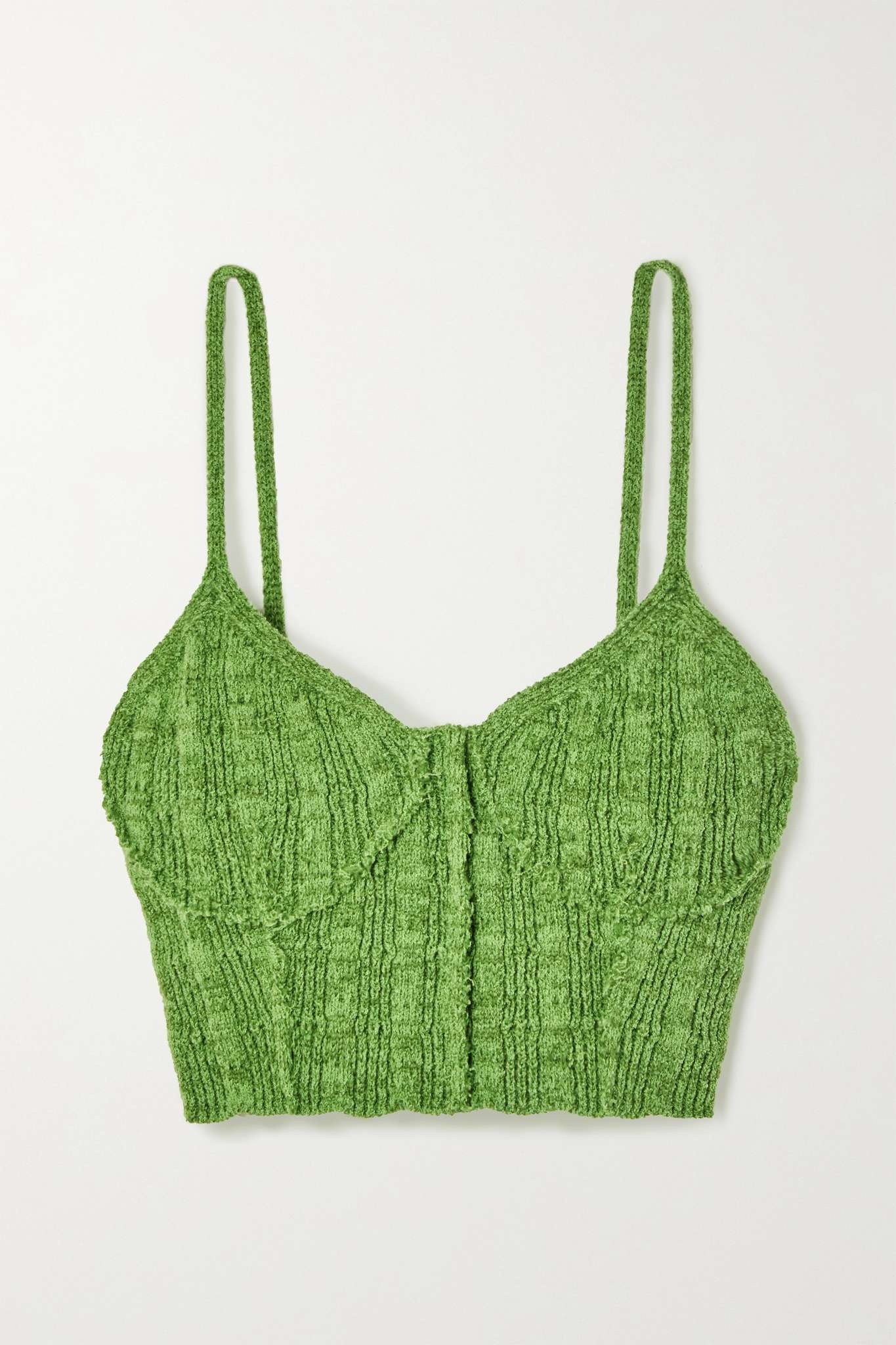 Cropped ribbed wool-blend camisole - 1