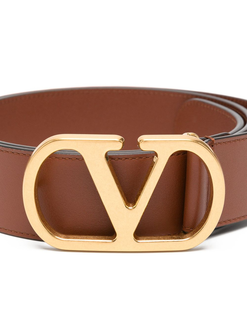 V-logo leather belt 3