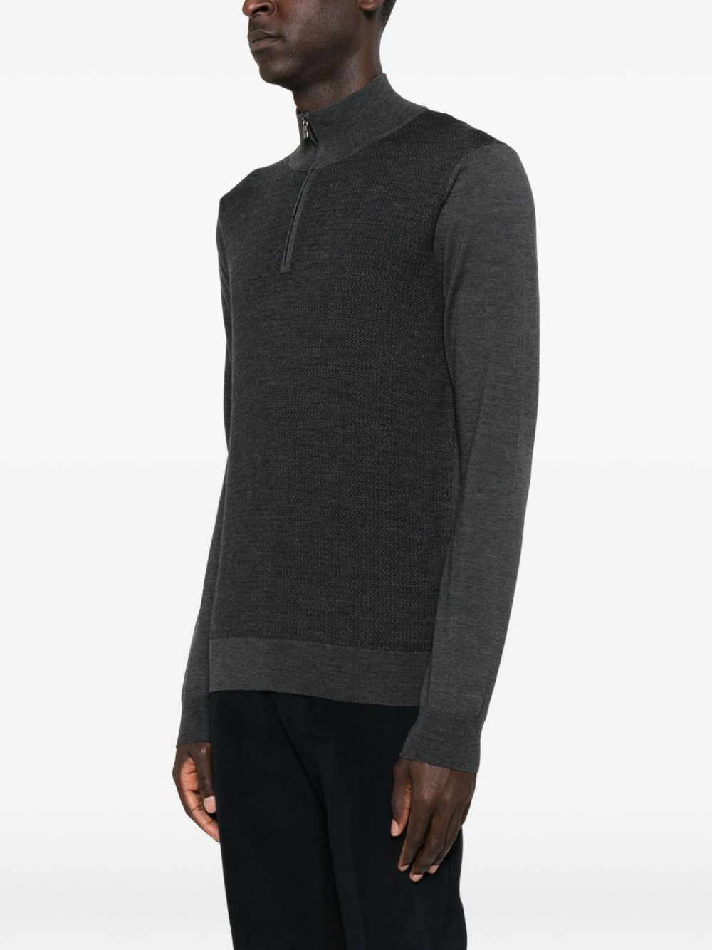 zip-front sweater - 3