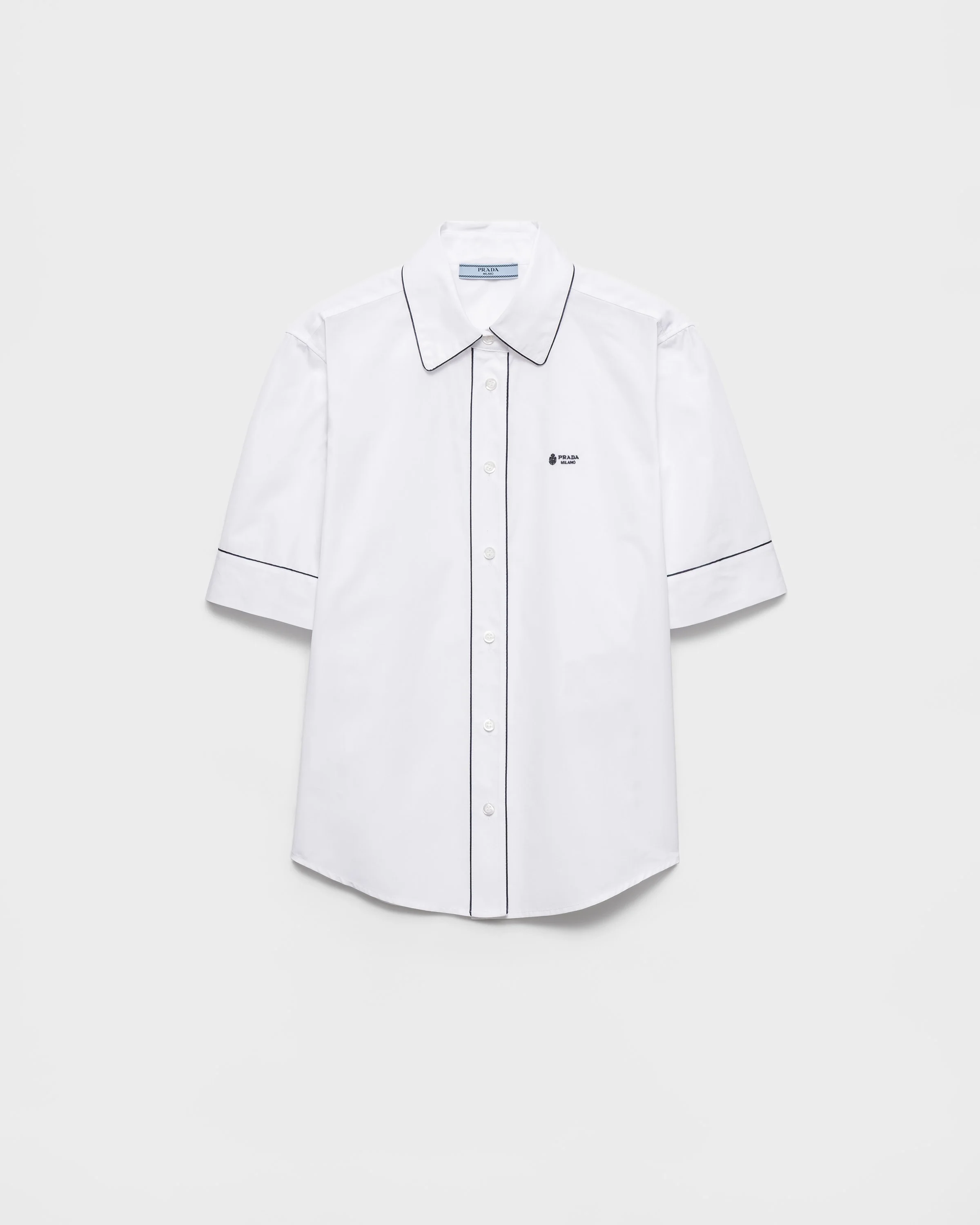 Short-sleeved poplin shirt - 1